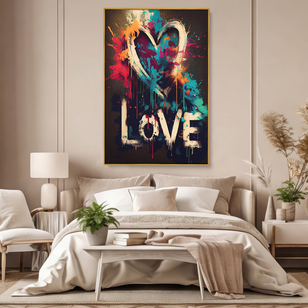 Leinwandbilder Premium LuxCanva® E1000, Explosion von Farbe und Liebe , Farbe, Liebe, Energie, Ausdruck, Ausdruck, Kunst, Wohnzimmer, lebendige Farben