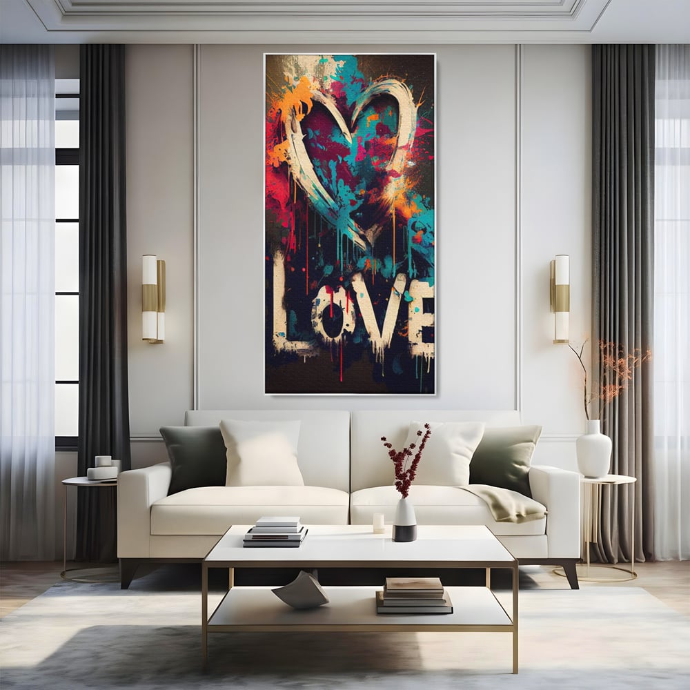 Leinwandbilder Premium LuxCanva® E1000, Explosion von Farbe und Liebe , Farbe, Liebe, Energie, Ausdruck, Ausdruck, Kunst, Wohnzimmer, lebendige Farben