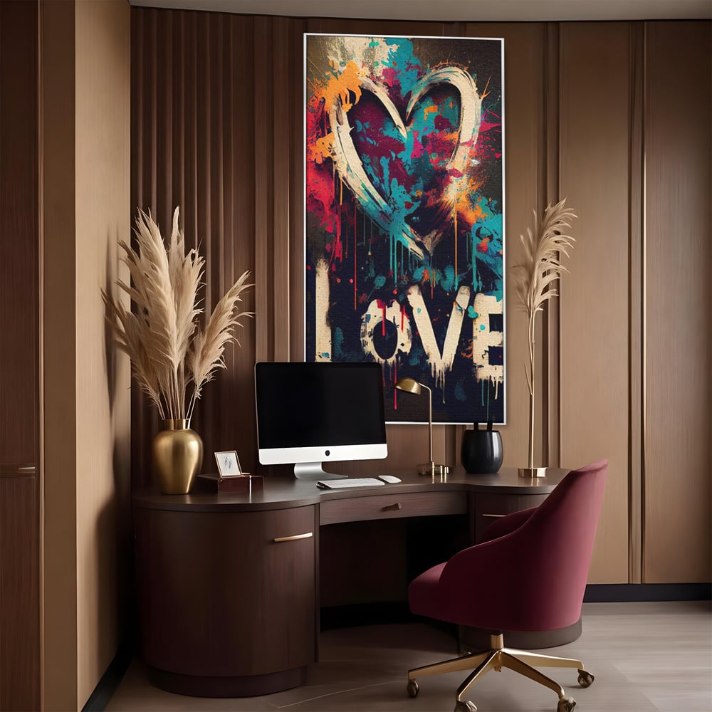 Leinwandbilder Premium LuxCanva® E1000, Explosion von Farbe und Liebe , Farbe, Liebe, Energie, Ausdruck, Ausdruck, Kunst, Wohnzimmer, lebendige Farben