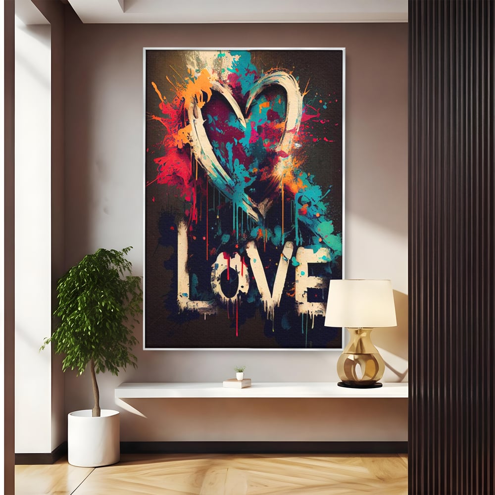 Leinwandbilder Premium LuxCanva® E1000, Explosion von Farbe und Liebe , Farbe, Liebe, Energie, Ausdruck, Ausdruck, Kunst, Wohnzimmer, lebendige Farben