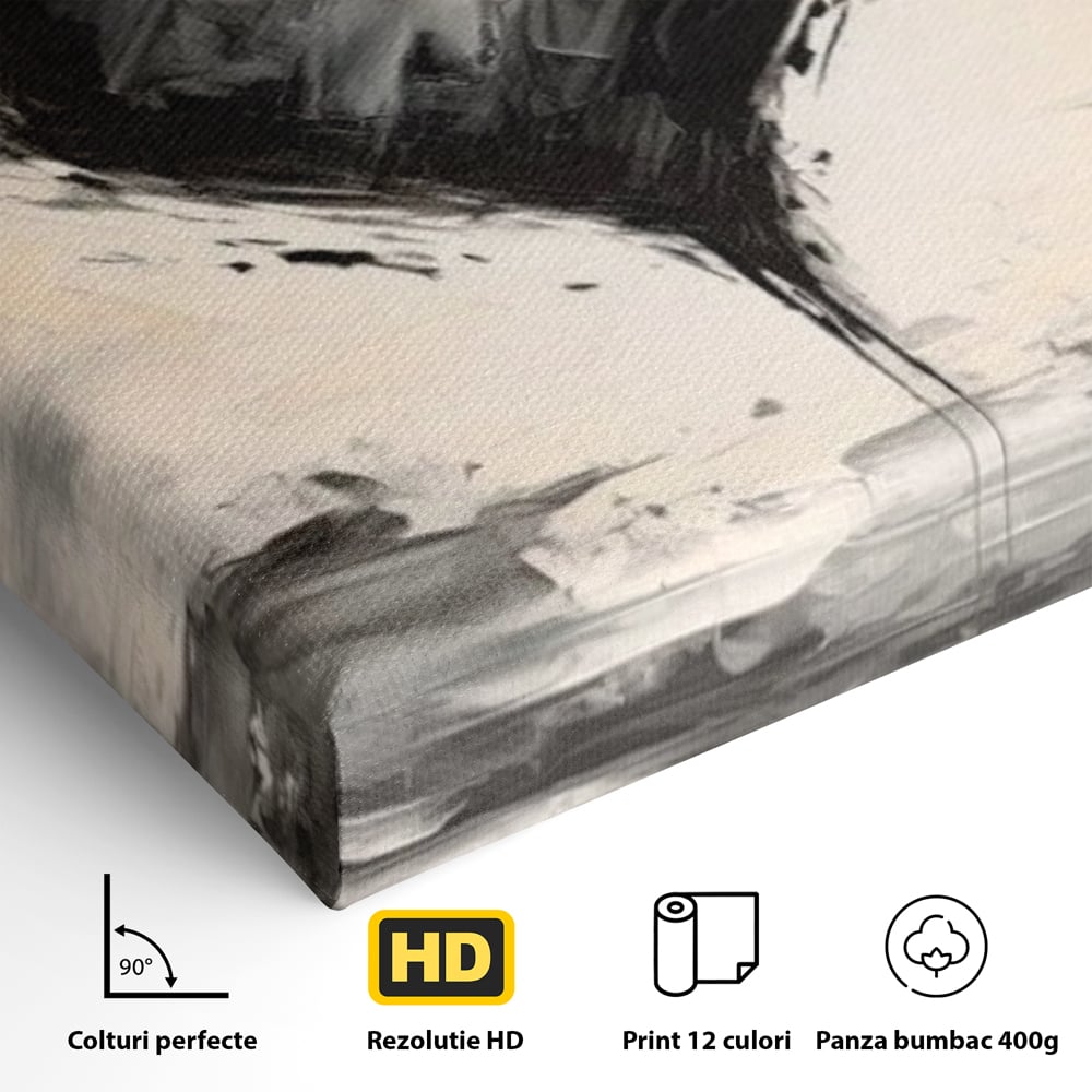 Leinwandbilder Premium LuxCanva® E1002, Herz in der Mitte des Sturms, Liebe, Herz, Kontrast, Minimalismus, Wohnen, Schwarz und Weiß