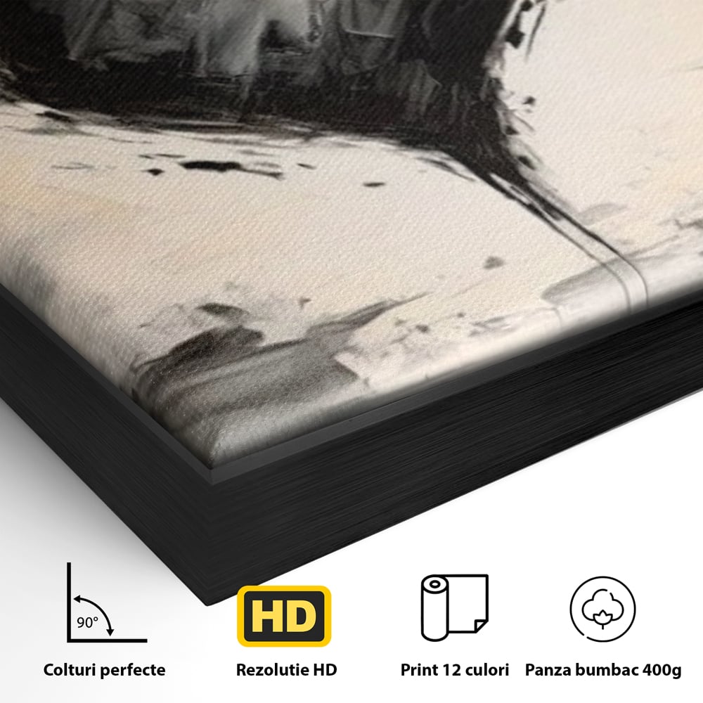 Leinwandbilder Premium LuxCanva® E1002, Herz in der Mitte des Sturms, Liebe, Herz, Kontrast, Minimalismus, Wohnen, Schwarz und Weiß