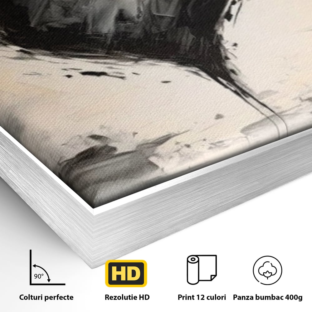 Leinwandbilder Premium LuxCanva® E1002, Herz in der Mitte des Sturms, Liebe, Herz, Kontrast, Minimalismus, Wohnen, Schwarz und Weiß
