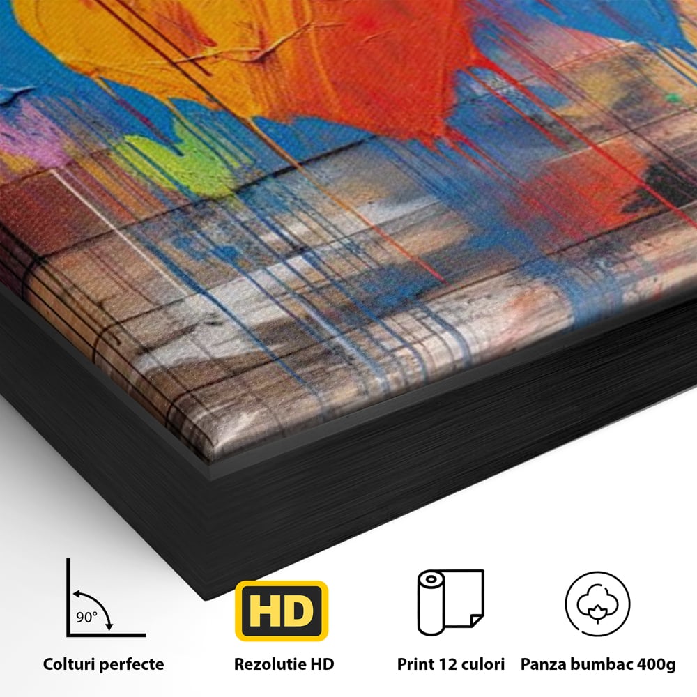 Tablou Canvas Premium LuxCanva® E1003, O Mare de Inimi, Vibratie, Optimism, Fericire, Culori, Inimi, Living Room, Culori vibrante