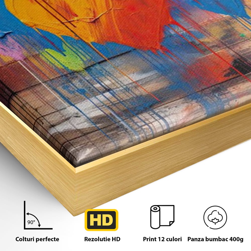 Tablou Canvas Premium LuxCanva® E1003, O Mare de Inimi, Vibratie, Optimism, Fericire, Culori, Inimi, Living Room, Culori vibrante