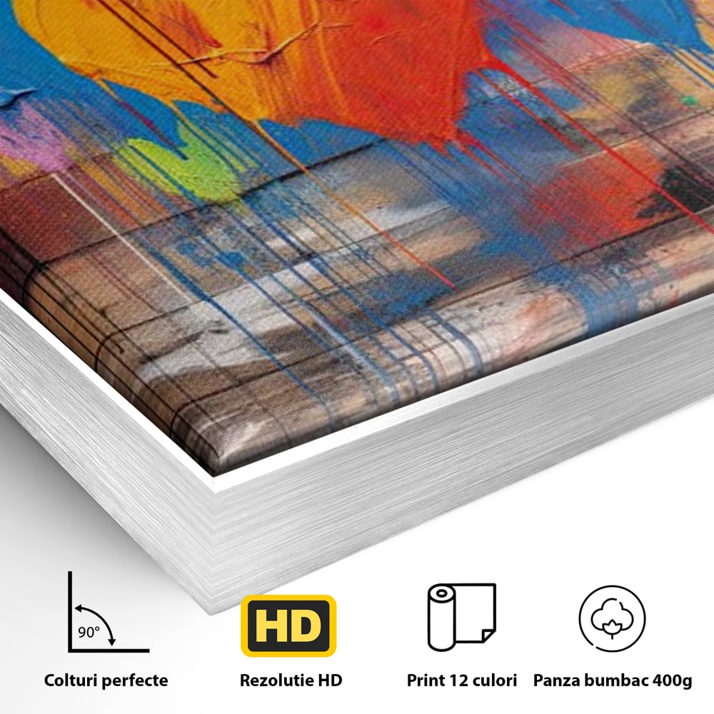 Tablou Canvas Premium LuxCanva® E1003, O Mare de Inimi, Vibratie, Optimism, Fericire, Culori, Inimi, Living Room, Culori vibrante