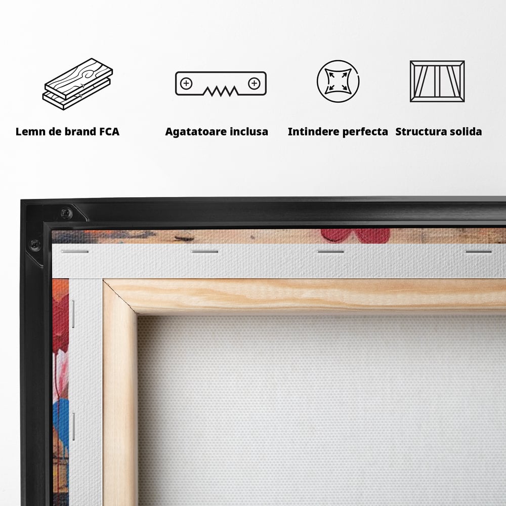 Tablou Canvas Premium LuxCanva® E1003, O Mare de Inimi, Vibratie, Optimism, Fericire, Culori, Inimi, Living Room, Culori vibrante