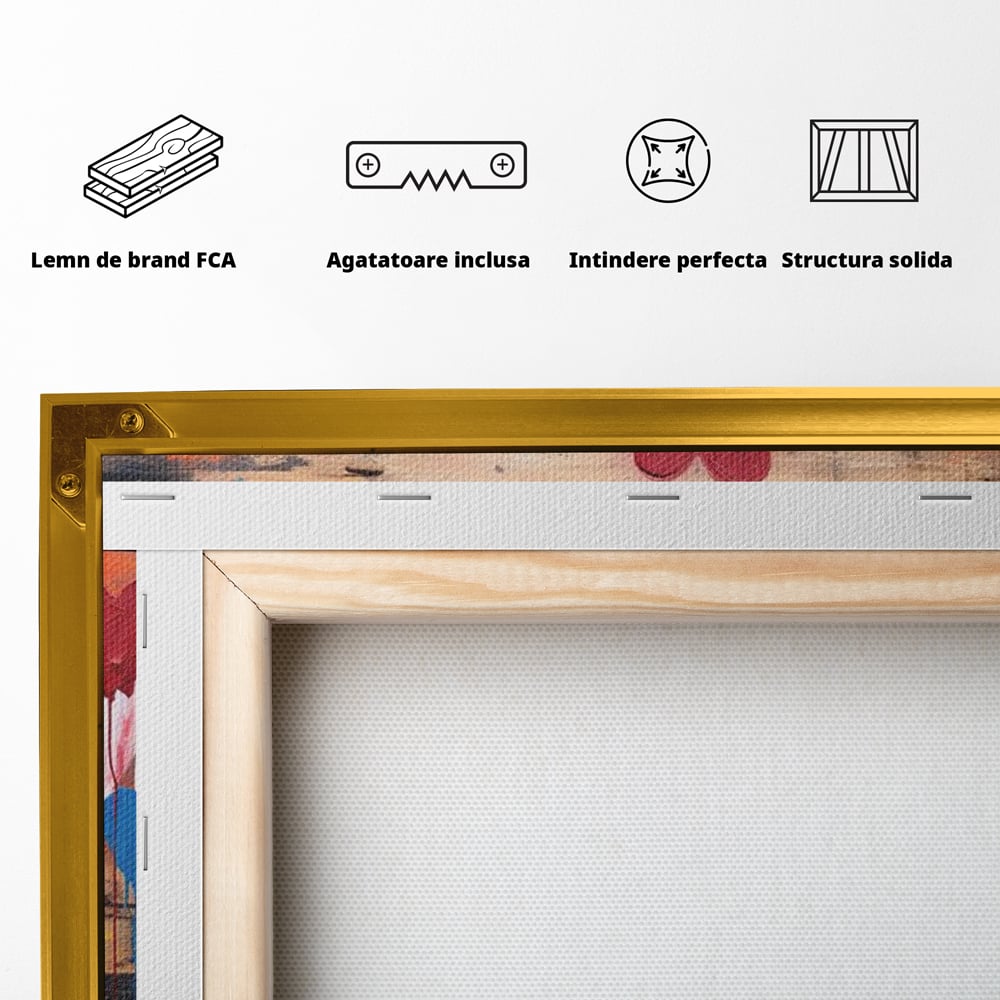 Tablou Canvas Premium LuxCanva® E1003, O Mare de Inimi, Vibratie, Optimism, Fericire, Culori, Inimi, Living Room, Culori vibrante