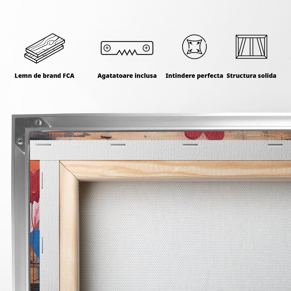 Tablou Canvas Premium LuxCanva® E1003, O Mare de Inimi, Vibratie, Optimism, Fericire, Culori, Inimi, Living Room, Culori vibrante