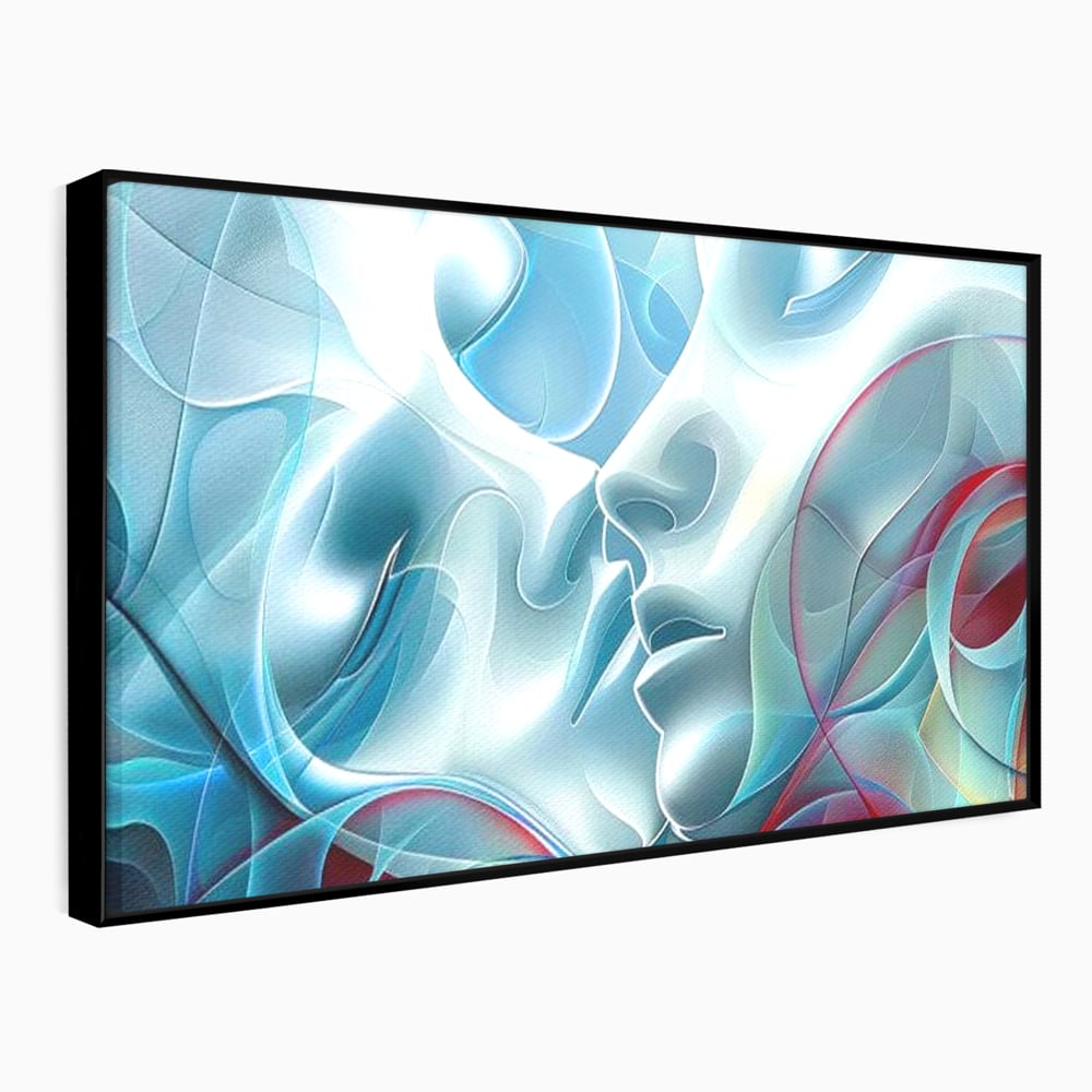 Leinwandbilder Premium LuxCanva® E1004, Soul Impletite, Fluidität, Verbindung, Harmonie, Gesichter, Vereinigung, Liebe, Wohnzimmer, kräftige Farben