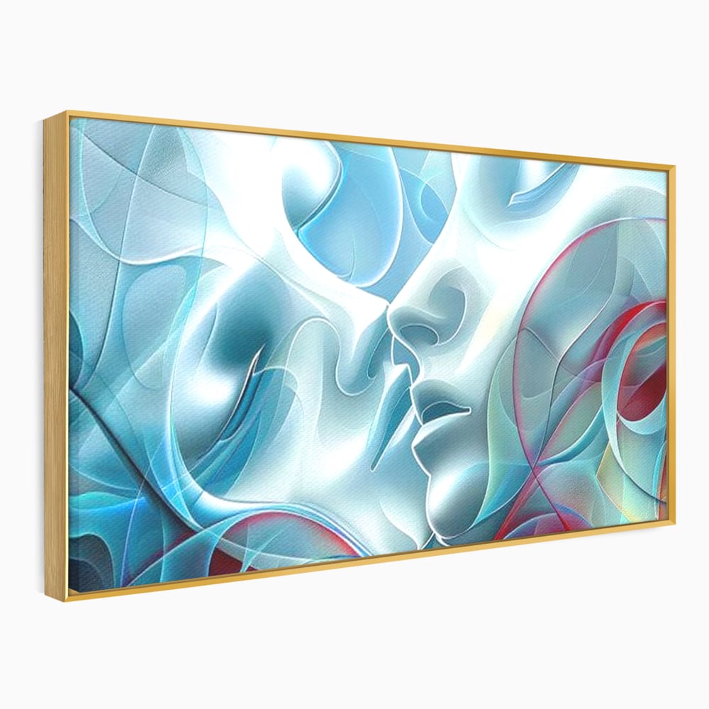Leinwandbilder Premium LuxCanva® E1004, Soul Impletite, Fluidität, Verbindung, Harmonie, Gesichter, Vereinigung, Liebe, Wohnzimmer, kräftige Farben
