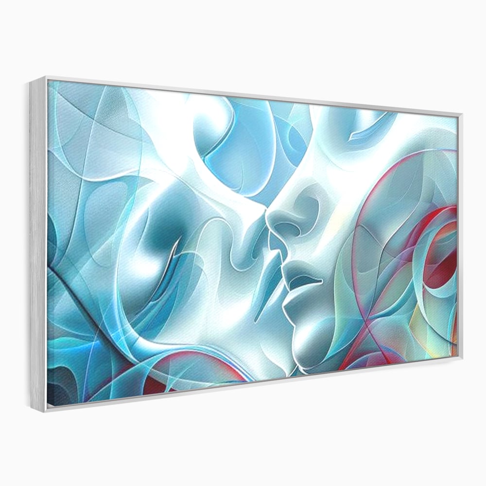Leinwandbilder Premium LuxCanva® E1004, Soul Impletite, Fluidität, Verbindung, Harmonie, Gesichter, Vereinigung, Liebe, Wohnzimmer, kräftige Farben