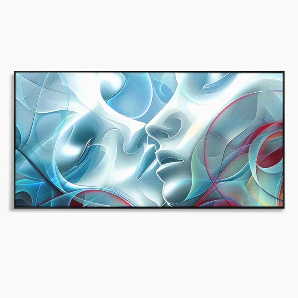 Leinwandbilder Premium LuxCanva® E1004, Soul Impletite, Fluidität, Verbindung, Harmonie, Gesichter, Vereinigung, Liebe, Wohnzimmer, kräftige Farben