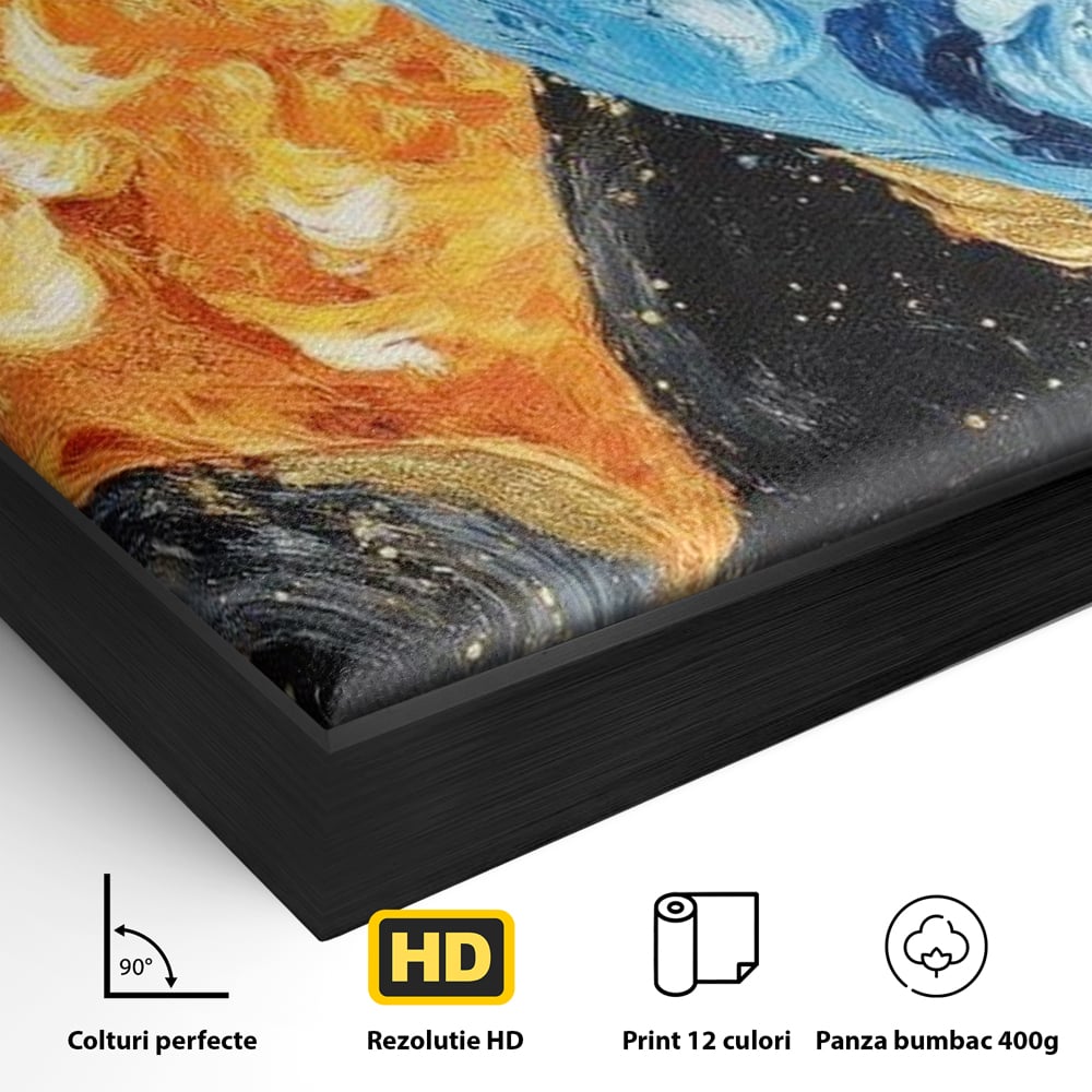 Tablou Canvas Premium LuxCanva® E1005, Inimi de Foc si Gheata, Foc, Apa, Gheata, Pasiune, Infinit, Living Room, Culori vibrante