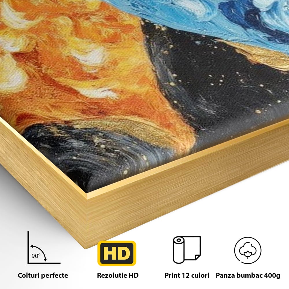 Tablou Canvas Premium LuxCanva® E1005, Inimi de Foc si Gheata, Foc, Apa, Gheata, Pasiune, Infinit, Living Room, Culori vibrante