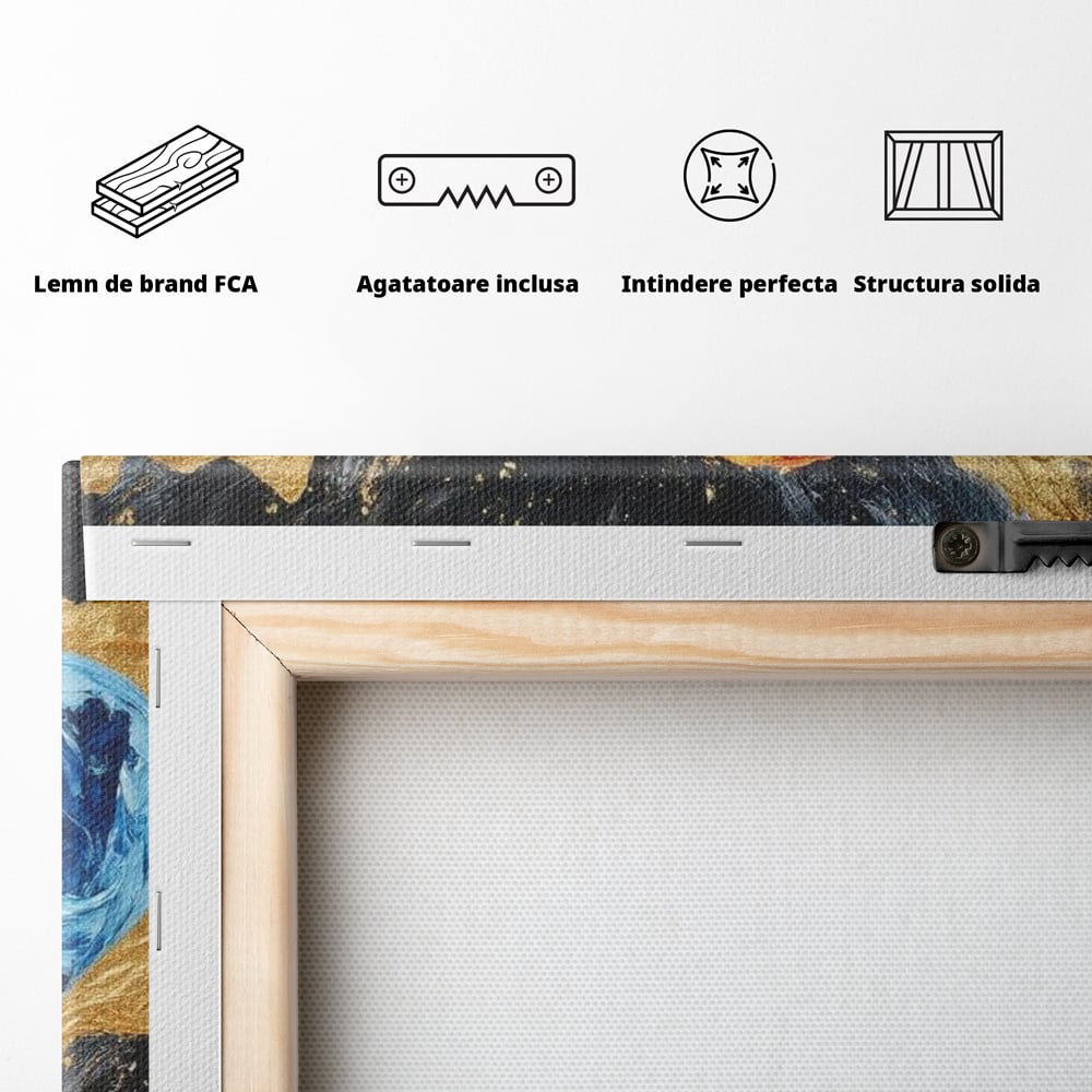 Tablou Canvas Premium LuxCanva® E1005, Inimi de Foc si Gheata, Foc, Apa, Gheata, Pasiune, Infinit, Living Room, Culori vibrante