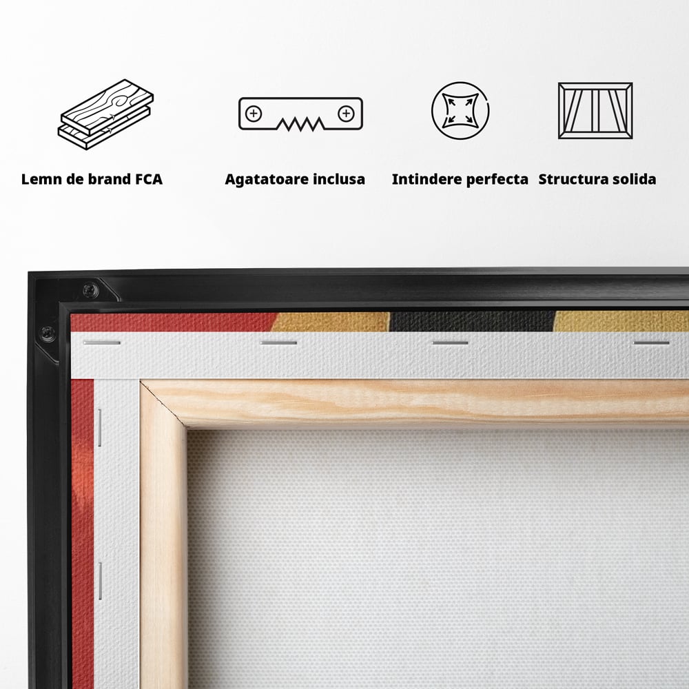 Tablou Canvas Premium LuxCanva® E1006, Imbratisarea Sufletelor, Protectie, Intimitate, Eternitate, Auriu, Negru, Living Room, Culori vibrante