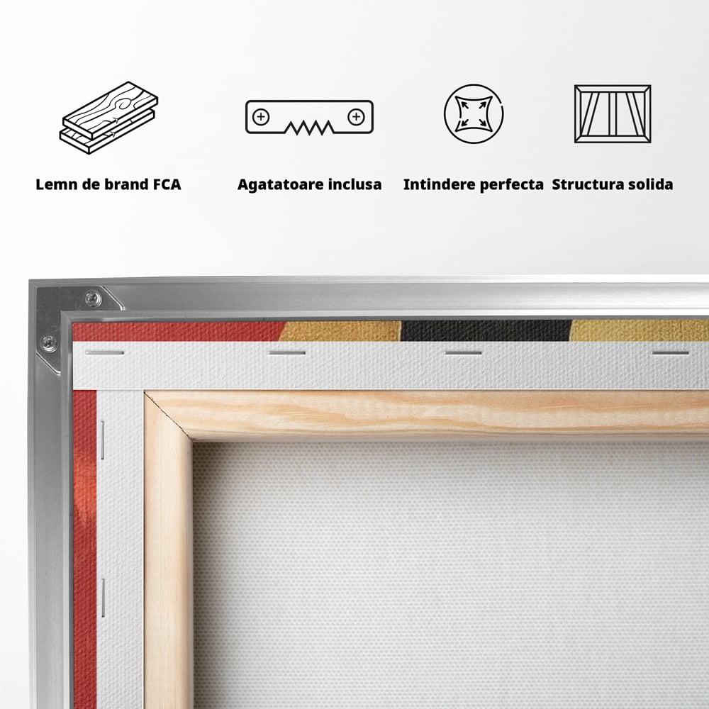 Tablou Canvas Premium LuxCanva® E1006, Imbratisarea Sufletelor, Protectie, Intimitate, Eternitate, Auriu, Negru, Living Room, Culori vibrante