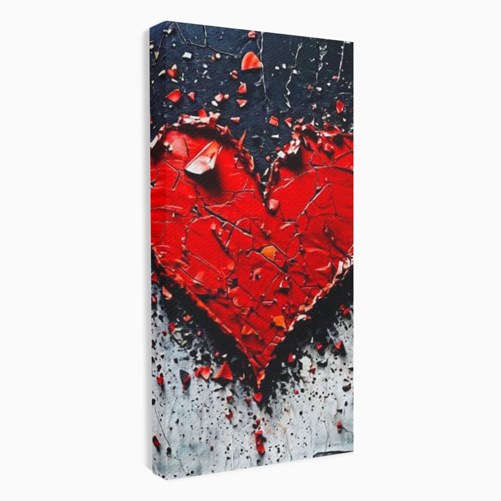 Leinwandbilder Premium LuxCanva® E1007, Liebe in Trümmern, Liebe, Zerbrechlichkeit, Leidenschaft, Bruch, Emotion, Wohnzimmer, Lebendige Farben