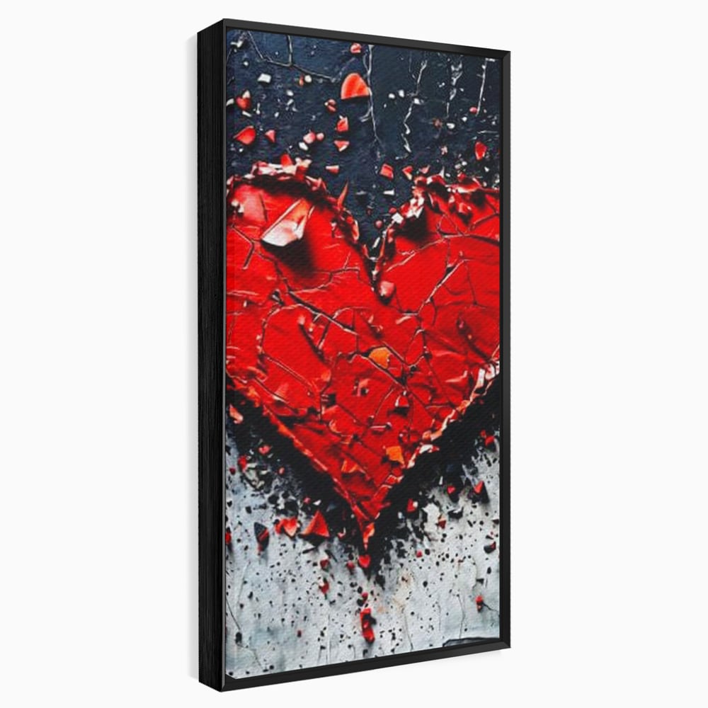 Leinwandbilder Premium LuxCanva® E1007, Liebe in Trümmern, Liebe, Zerbrechlichkeit, Leidenschaft, Bruch, Emotion, Wohnzimmer, Lebendige Farben