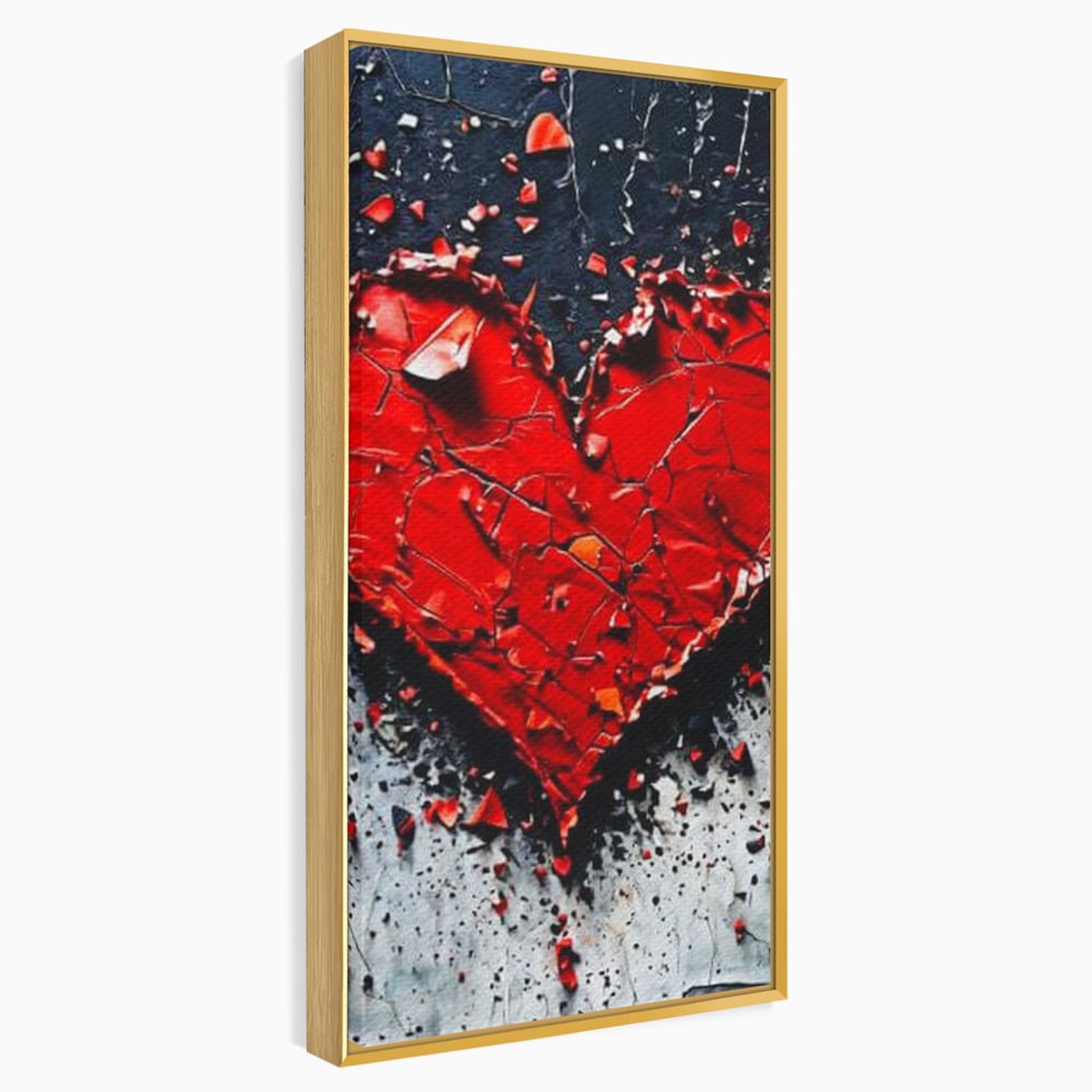 Leinwandbilder Premium LuxCanva® E1007, Liebe in Trümmern, Liebe, Zerbrechlichkeit, Leidenschaft, Bruch, Emotion, Wohnzimmer, Lebendige Farben