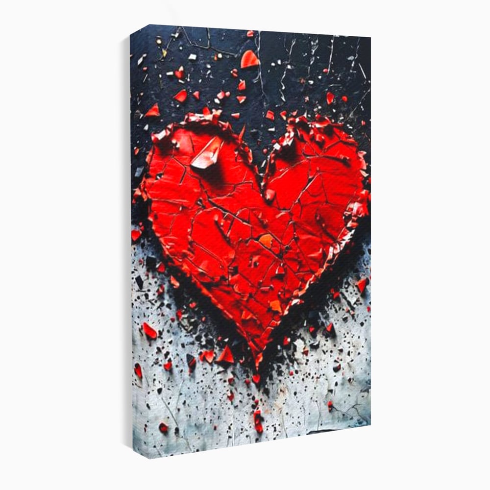 Leinwandbilder Premium LuxCanva® E1007, Liebe in Trümmern, Liebe, Zerbrechlichkeit, Leidenschaft, Bruch, Emotion, Wohnzimmer, Lebendige Farben