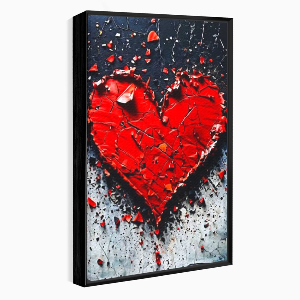Leinwandbilder Premium LuxCanva® E1007, Liebe in Trümmern, Liebe, Zerbrechlichkeit, Leidenschaft, Bruch, Emotion, Wohnzimmer, Lebendige Farben