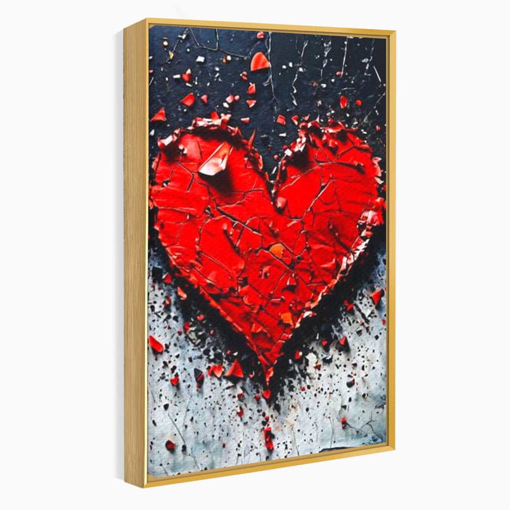 Leinwandbilder Premium LuxCanva® E1007, Liebe in Trümmern, Liebe, Zerbrechlichkeit, Leidenschaft, Bruch, Emotion, Wohnzimmer, Lebendige Farben
