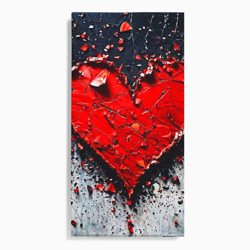 Leinwandbilder Premium LuxCanva® E1007, Liebe in Trümmern, Liebe, Zerbrechlichkeit, Leidenschaft, Bruch, Emotion, Wohnzimmer, Lebendige Farben