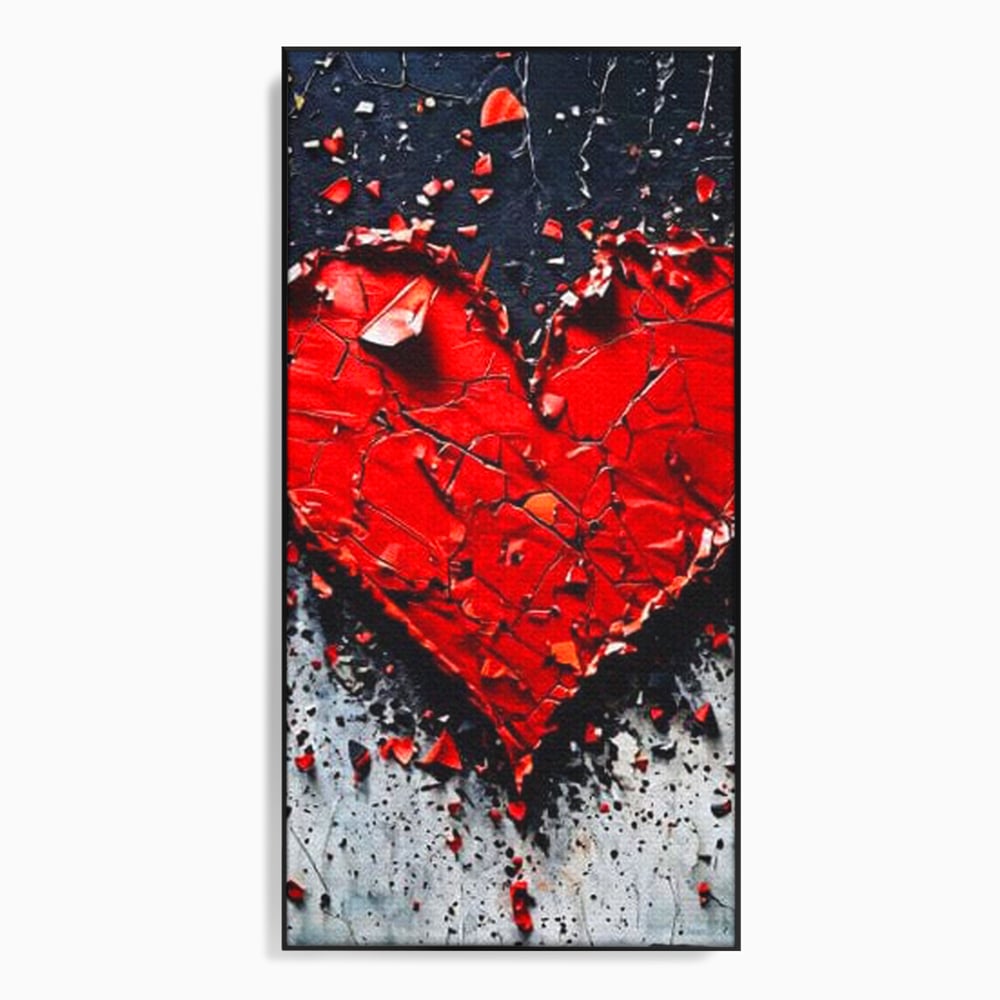 Leinwandbilder Premium LuxCanva® E1007, Liebe in Trümmern, Liebe, Zerbrechlichkeit, Leidenschaft, Bruch, Emotion, Wohnzimmer, Lebendige Farben