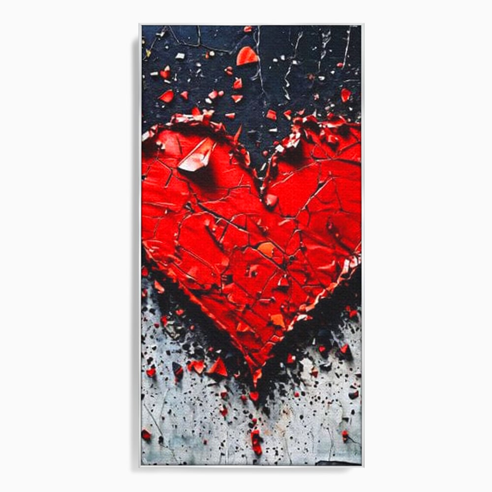 Leinwandbilder Premium LuxCanva® E1007, Liebe in Trümmern, Liebe, Zerbrechlichkeit, Leidenschaft, Bruch, Emotion, Wohnzimmer, Lebendige Farben