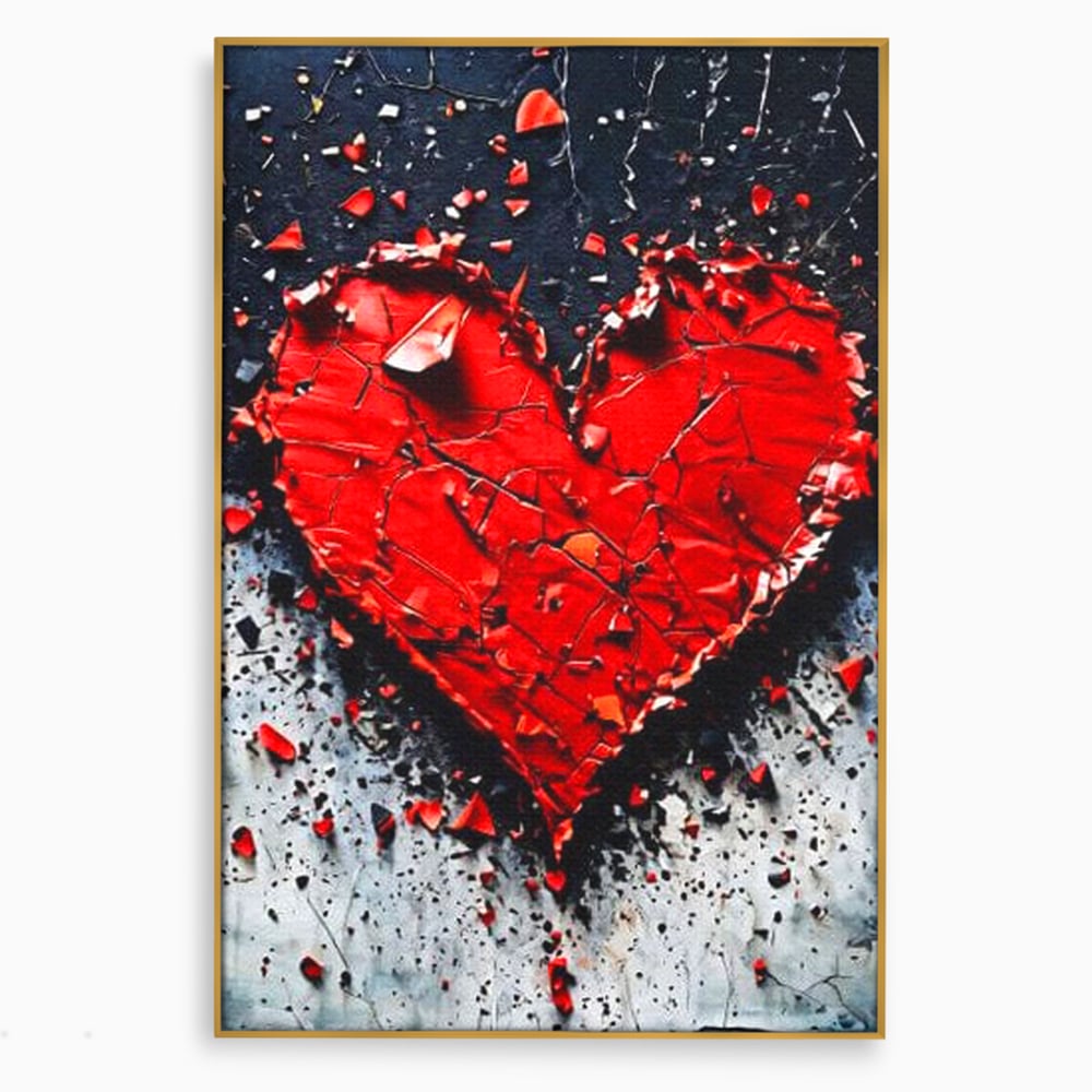 Leinwandbilder Premium LuxCanva® E1007, Liebe in Trümmern, Liebe, Zerbrechlichkeit, Leidenschaft, Bruch, Emotion, Wohnzimmer, Lebendige Farben