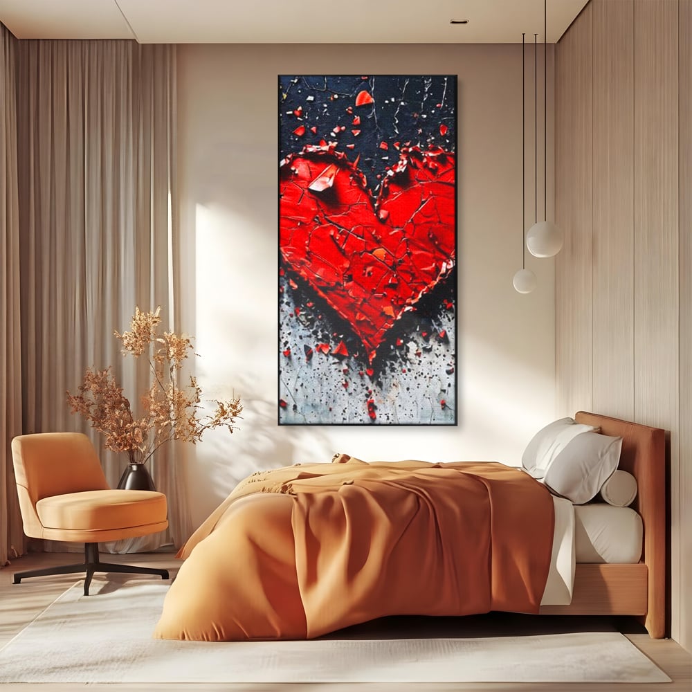 Leinwandbilder Premium LuxCanva® E1007, Liebe in Trümmern, Liebe, Zerbrechlichkeit, Leidenschaft, Bruch, Emotion, Wohnzimmer, Lebendige Farben