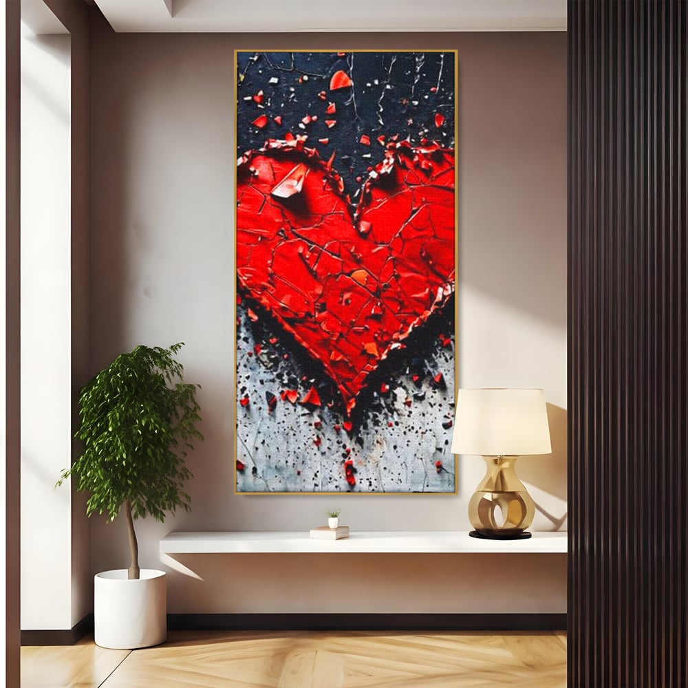 Leinwandbilder Premium LuxCanva® E1007, Liebe in Trümmern, Liebe, Zerbrechlichkeit, Leidenschaft, Bruch, Emotion, Wohnzimmer, Lebendige Farben