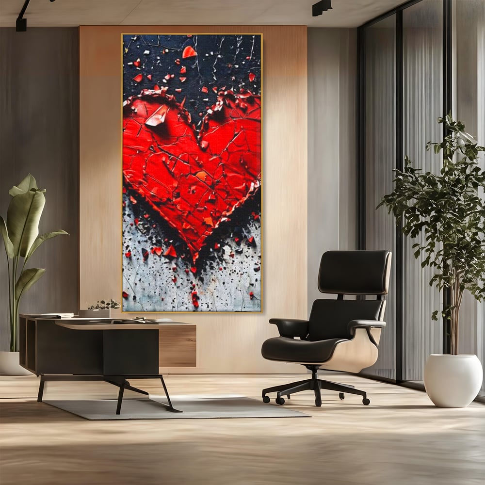 Leinwandbilder Premium LuxCanva® E1007, Liebe in Trümmern, Liebe, Zerbrechlichkeit, Leidenschaft, Bruch, Emotion, Wohnzimmer, Lebendige Farben