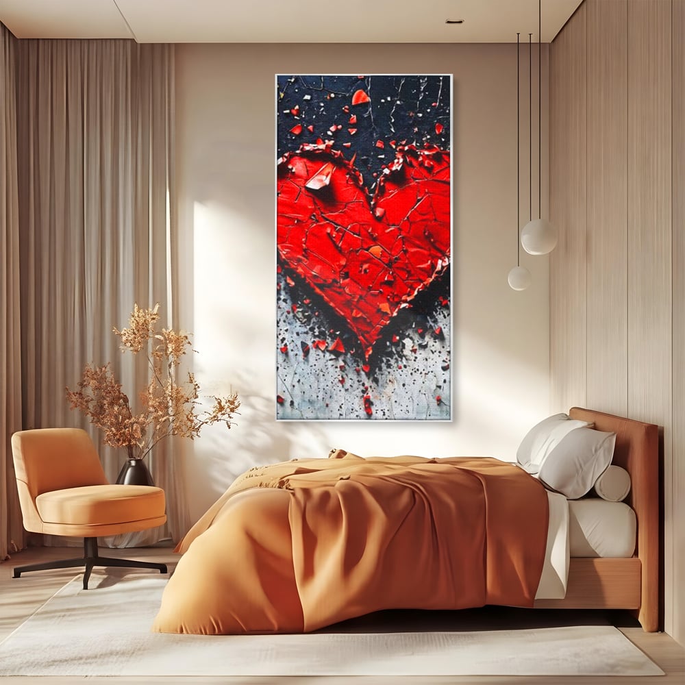 Leinwandbilder Premium LuxCanva® E1007, Liebe in Trümmern, Liebe, Zerbrechlichkeit, Leidenschaft, Bruch, Emotion, Wohnzimmer, Lebendige Farben