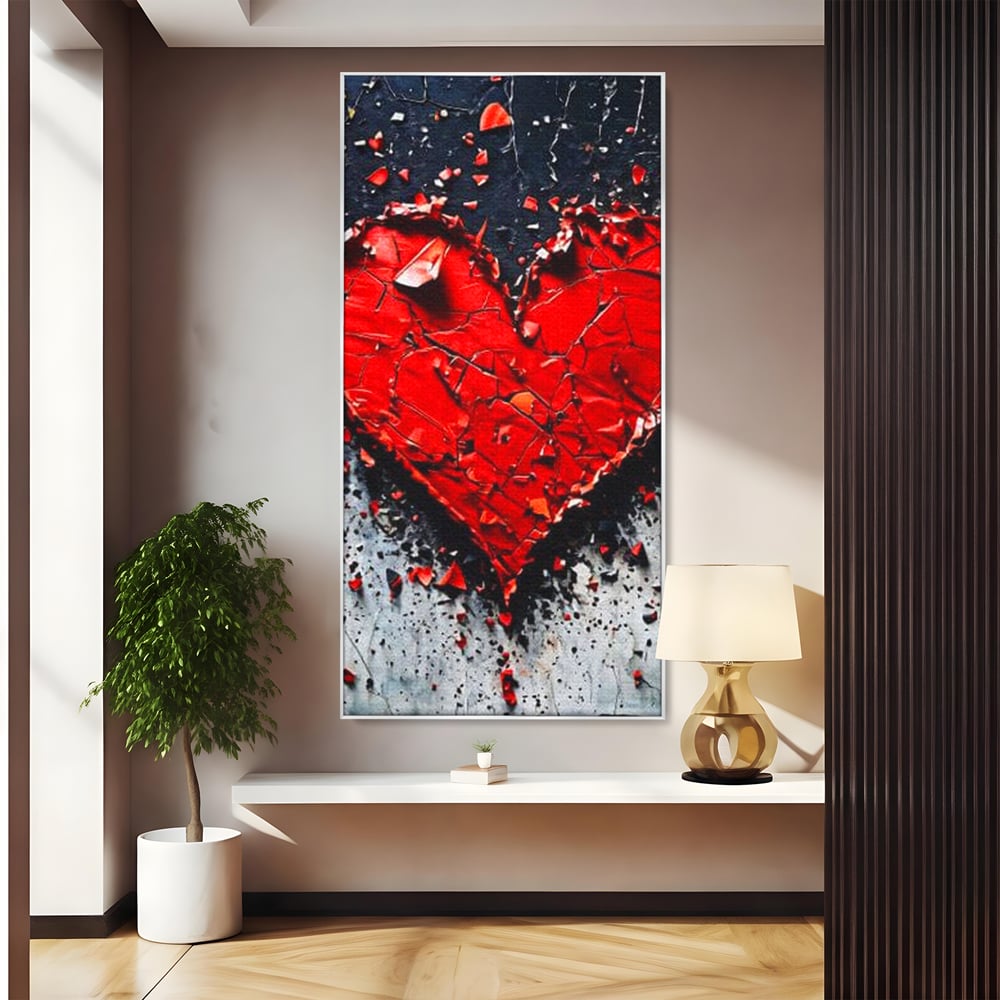 Leinwandbilder Premium LuxCanva® E1007, Liebe in Trümmern, Liebe, Zerbrechlichkeit, Leidenschaft, Bruch, Emotion, Wohnzimmer, Lebendige Farben