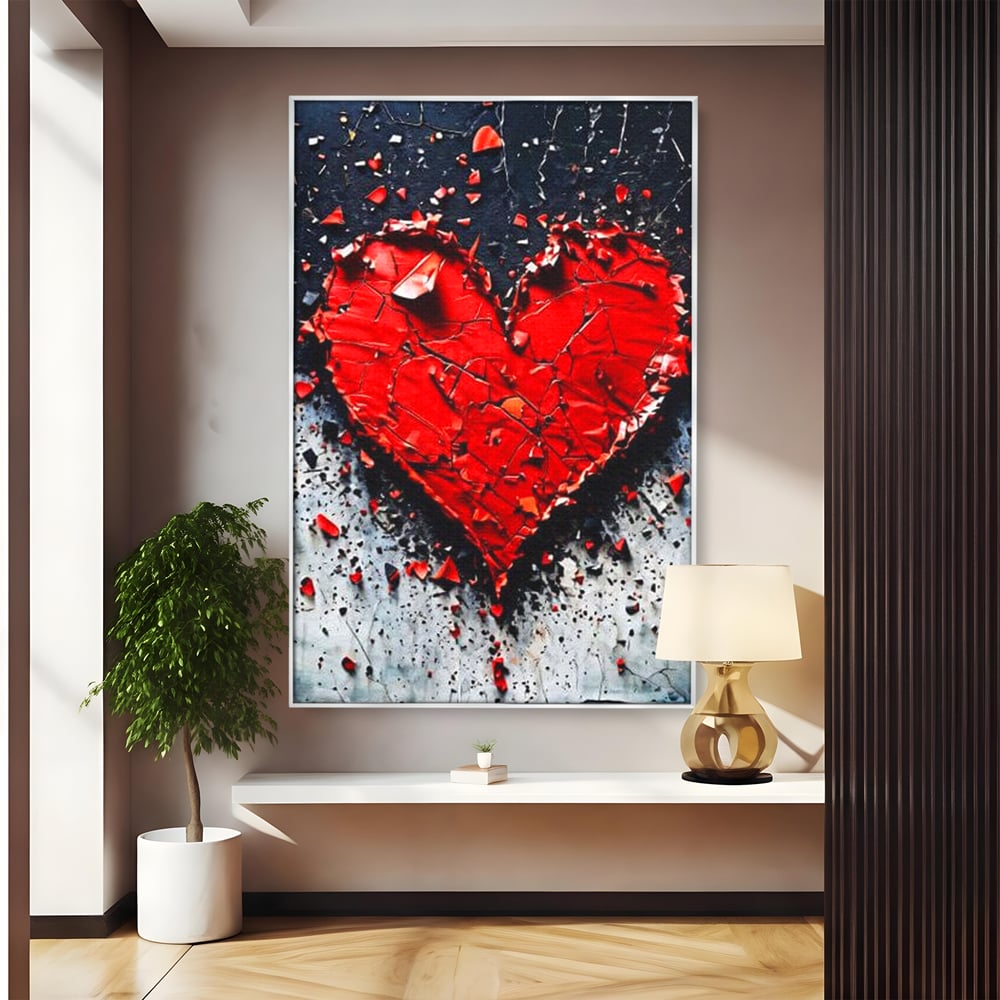 Leinwandbilder Premium LuxCanva® E1007, Liebe in Trümmern, Liebe, Zerbrechlichkeit, Leidenschaft, Bruch, Emotion, Wohnzimmer, Lebendige Farben