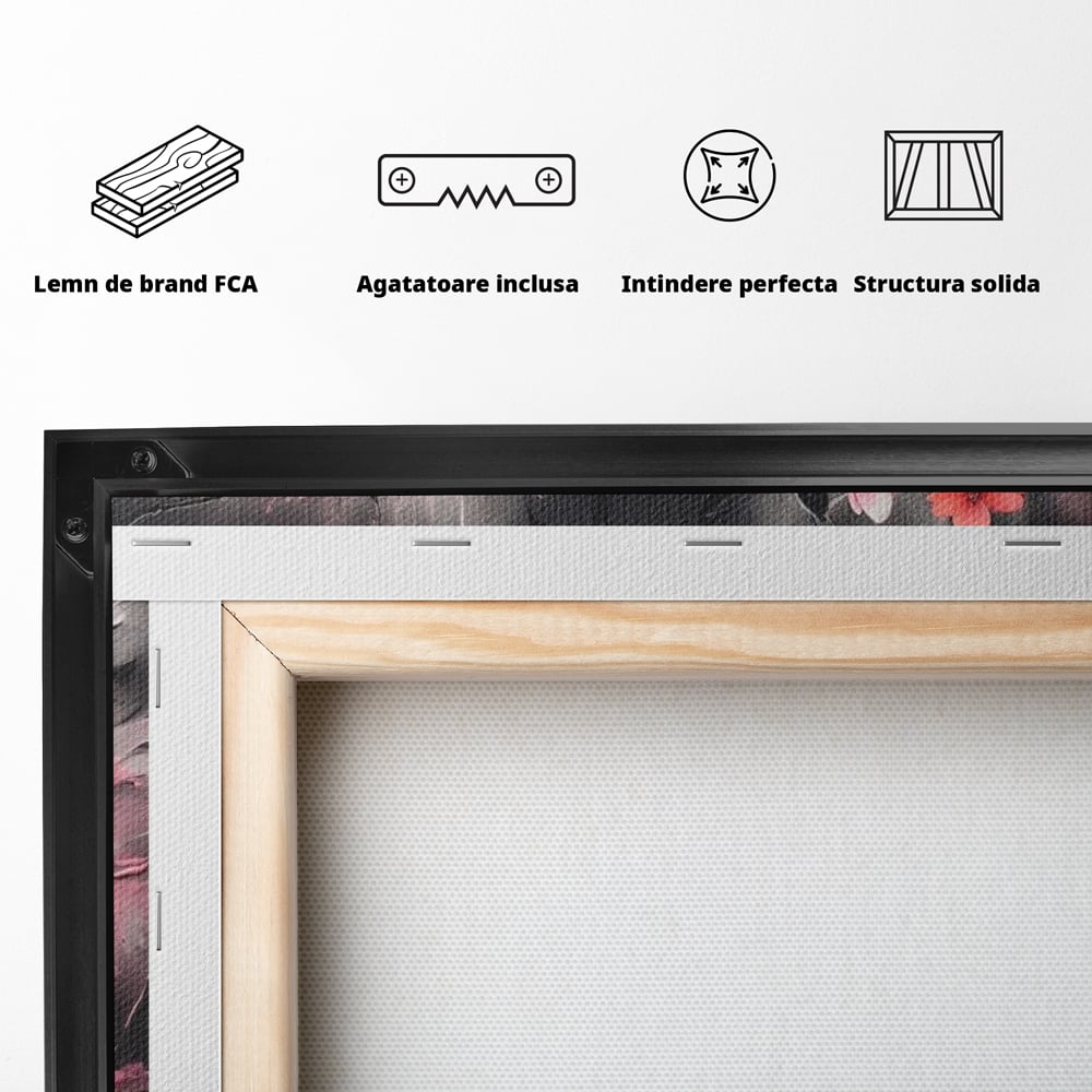 Tablou Canvas Premium LuxCanva® E1009, Rasaritul Inimii in Floare, Iubire, Foc, Delicatete, Romantism, Roz, Living Room, Culori vibrante