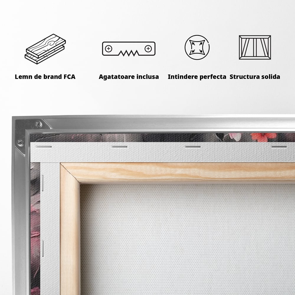 Tablou Canvas Premium LuxCanva® E1009, Rasaritul Inimii in Floare, Iubire, Foc, Delicatete, Romantism, Roz, Living Room, Culori vibrante