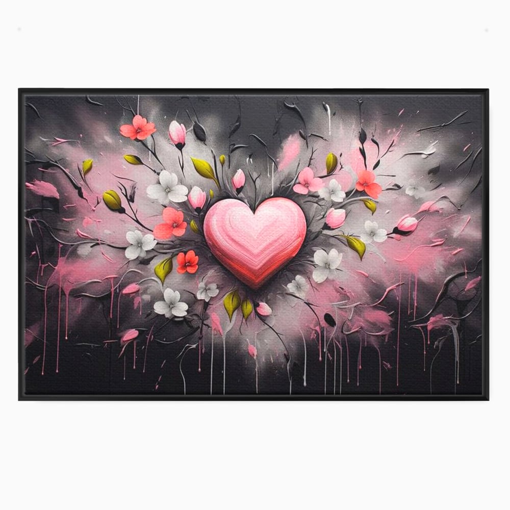 Tablou Canvas Premium LuxCanva® E1009, Rasaritul Inimii in Floare, Iubire, Foc, Delicatete, Romantism, Roz, Living Room, Culori vibrante