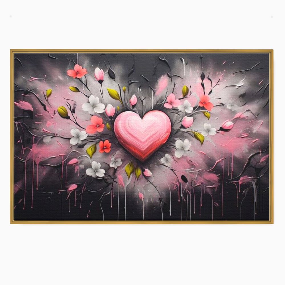 Tablou Canvas Premium LuxCanva® E1009, Rasaritul Inimii in Floare, Iubire, Foc, Delicatete, Romantism, Roz, Living Room, Culori vibrante