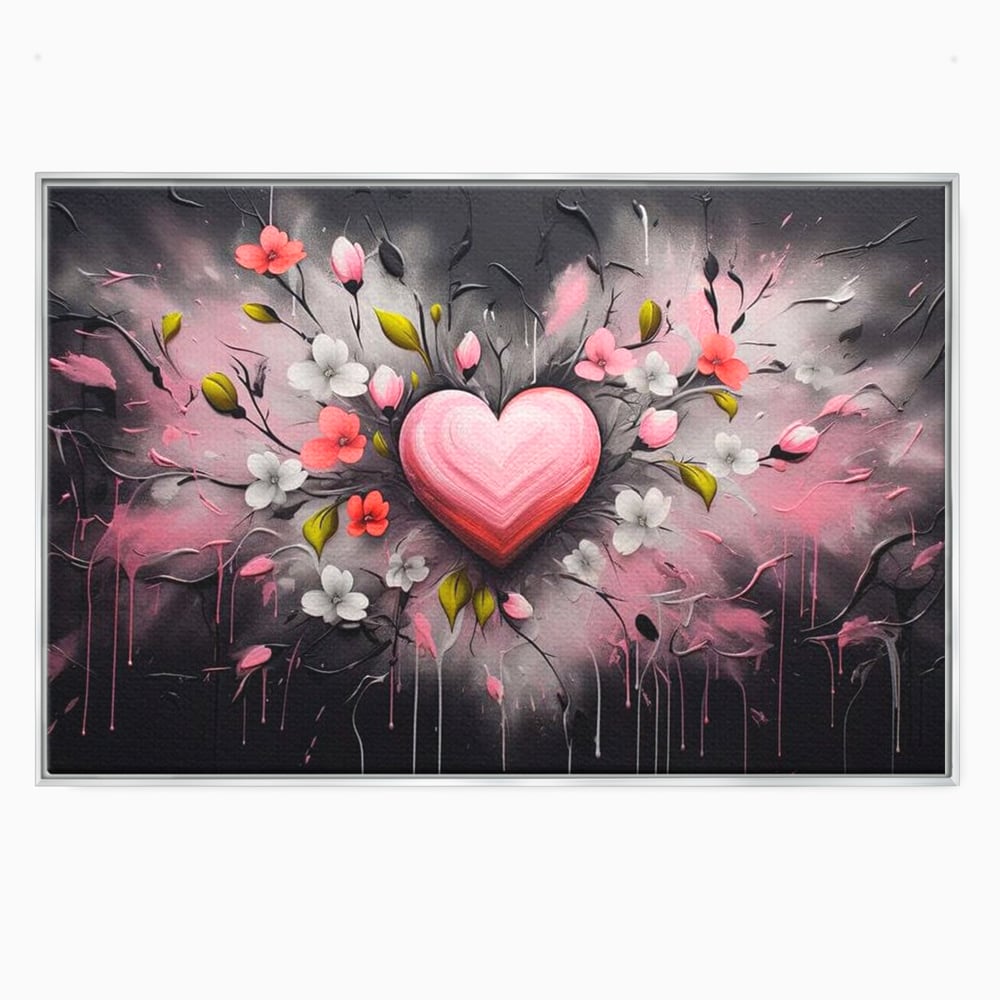 Tablou Canvas Premium LuxCanva® E1009, Rasaritul Inimii in Floare, Iubire, Foc, Delicatete, Romantism, Roz, Living Room, Culori vibrante
