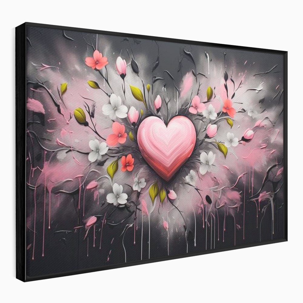 Tablou Canvas Premium LuxCanva® E1009, Rasaritul Inimii in Floare, Iubire, Foc, Delicatete, Romantism, Roz, Living Room, Culori vibrante
