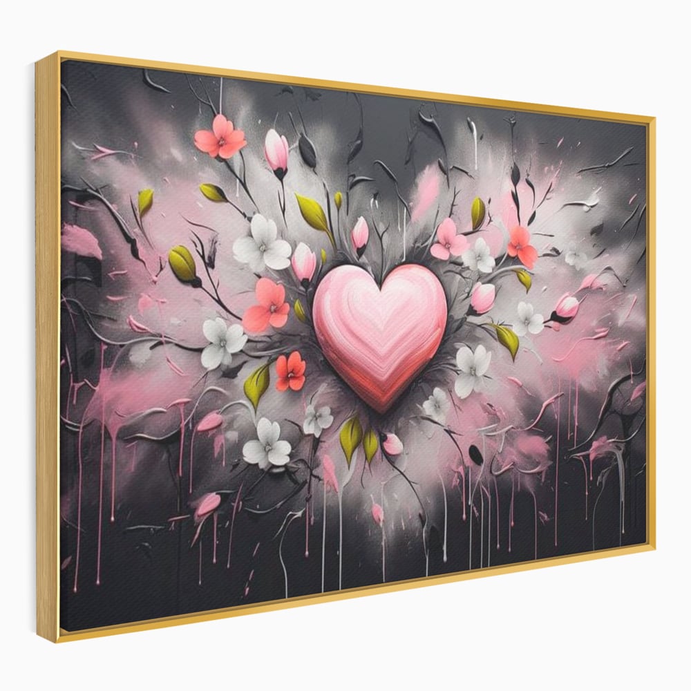 Tablou Canvas Premium LuxCanva® E1009, Rasaritul Inimii in Floare, Iubire, Foc, Delicatete, Romantism, Roz, Living Room, Culori vibrante