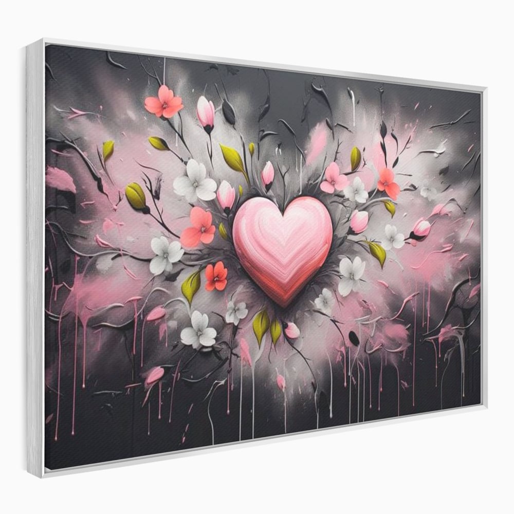 Tablou Canvas Premium LuxCanva® E1009, Rasaritul Inimii in Floare, Iubire, Foc, Delicatete, Romantism, Roz, Living Room, Culori vibrante