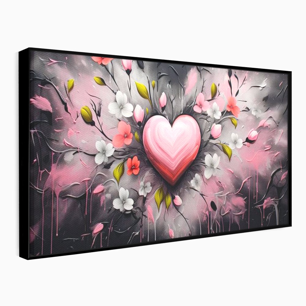 Tablou Canvas Premium LuxCanva® E1009, Rasaritul Inimii in Floare, Iubire, Foc, Delicatete, Romantism, Roz, Living Room, Culori vibrante