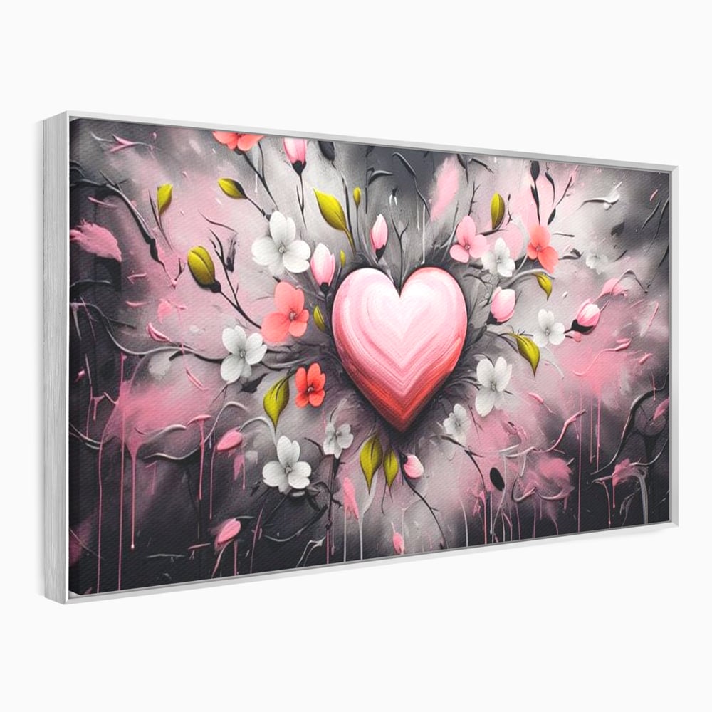 Tablou Canvas Premium LuxCanva® E1009, Rasaritul Inimii in Floare, Iubire, Foc, Delicatete, Romantism, Roz, Living Room, Culori vibrante