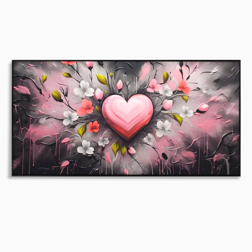 Tablou Canvas Premium LuxCanva® E1009, Rasaritul Inimii in Floare, Iubire, Foc, Delicatete, Romantism, Roz, Living Room, Culori vibrante