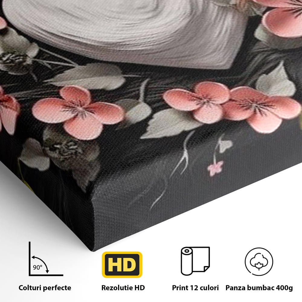 Tablou Canvas Premium LuxCanva® E1010, Ecouri Florale, Simbolism, Emotie, Frumusete, Petale, Flori, Living Room, Culori vibrante